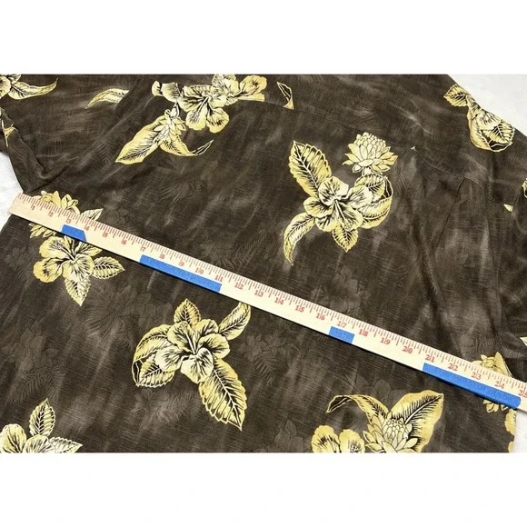 Tommy Bahama Shirt Mens XL 100% Silk Hawaiian Floral Print Short Sleeve - Picture 7 of 7